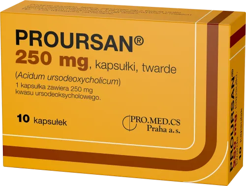 Proursan, 250 mg, kapsułki, twarde
