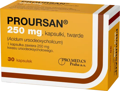 Proursan, 250 mg, kapsułki, twarde